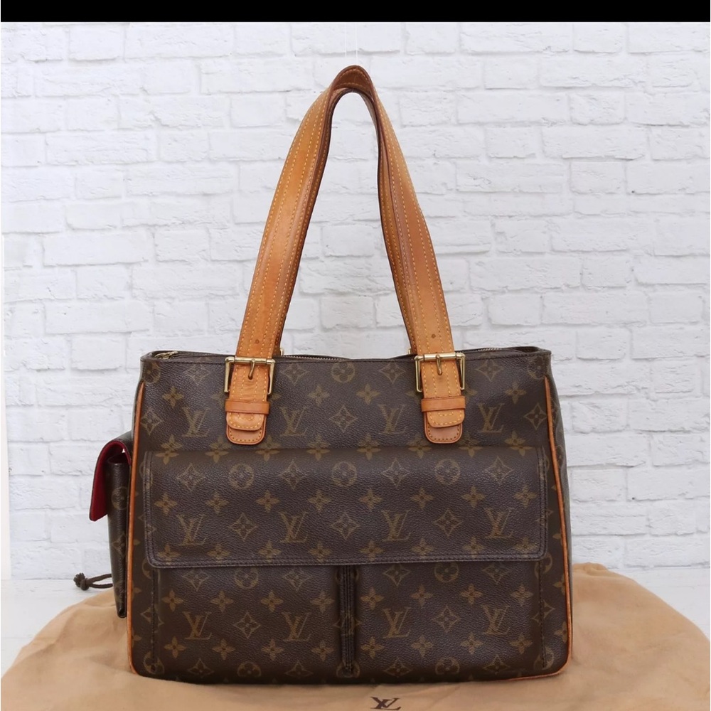 🩷Louis Vuitton Multipli Cite Monogram Tote Brown Shoulder Bag Purse Zip Handbag